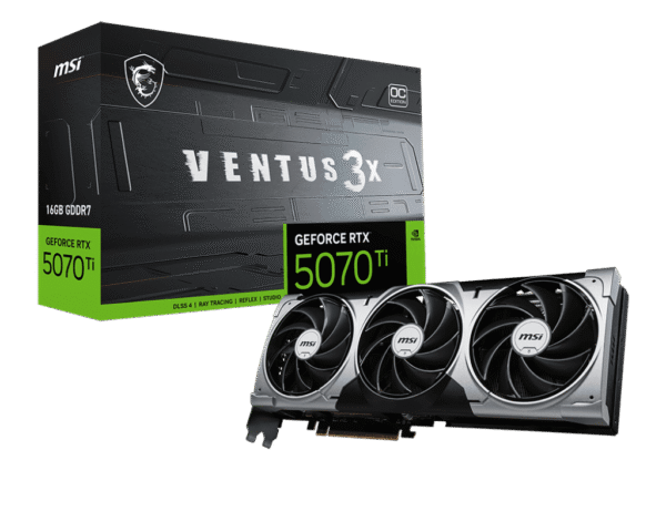 MSI GeForce RTX 5070 Ti 16G VENTUS 3X OC GDDR7 SFF-Ready Graphics Card