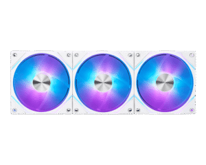 MSI MPG EZ120 ARGB WHITE 3-Fan Pack Magnetic Daisy-Chain 120mm PWM Fans with Hub - MPG EZ120 ARGB WHITE- 3W