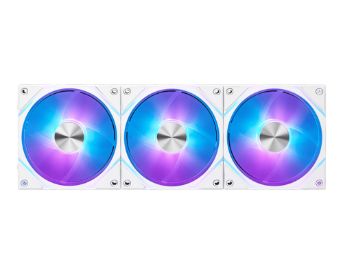 MSI MPG EZ120 ARGB WHITE 3-Fan Pack Magnetic Daisy-Chain 120mm PWM Fans with Hub - MPG EZ120 ARGB WHITE- 3W