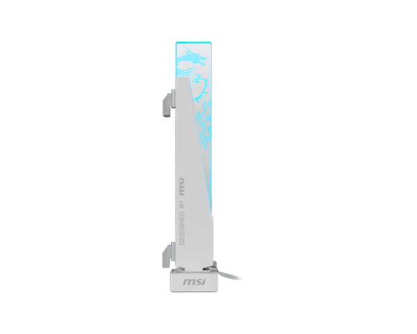 1024 MSI MPG ARGB Graphics Card Stand 8mm Tempered Glass Tool-Free Magnetic Base White - MPG ARGB GRAPHICS CARD STAND - WHITE