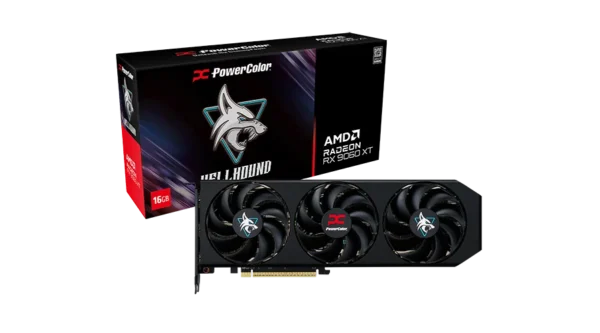 PowerColor Hellhound AMD Radeon RX 9060 XT 16GB GDDR6 - RDNA 4 - PCIe 5.0 - Triple Fan - RX9060XT 16G-L/OC