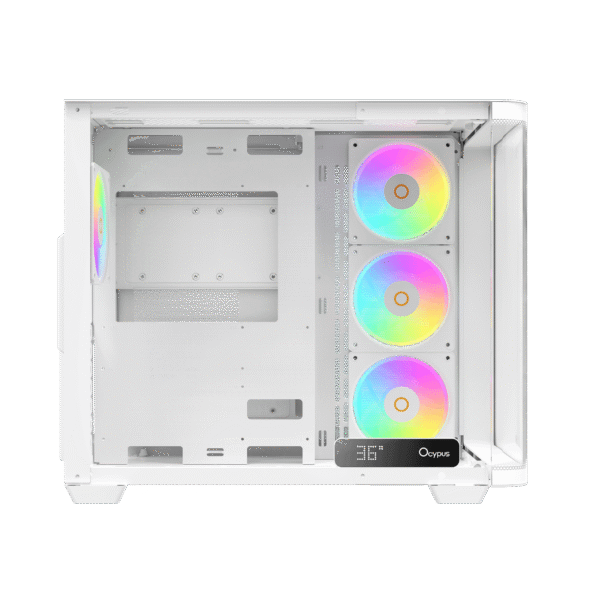 Ocypus Iota C70 WH Curve ARGB Digital White ATX Mid-Tower Case with Panoramic Glass and 6 Fans - IOTA-C70-WHD400CD-GL