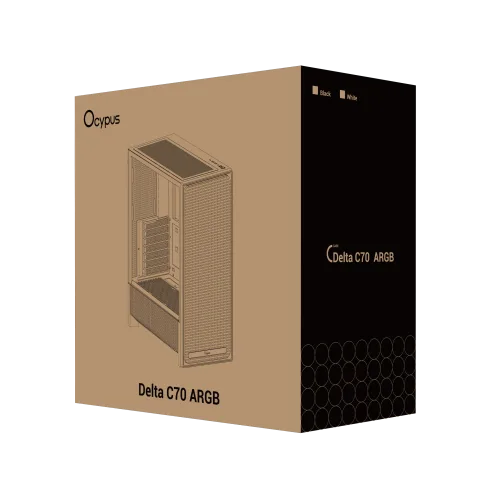 Ocypus Delta C70 WH ARGB White E-ATX Mid-Tower Gaming Case with 4 Fans - DELTA-C70-WHG400XX-GL
