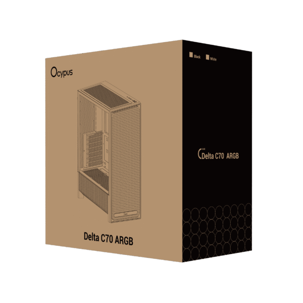 Ocypus Delta C70 WH ARGB White E-ATX Mid-Tower Gaming Case with 4 Fans - DELTA-C70-WHG400XX-GL
