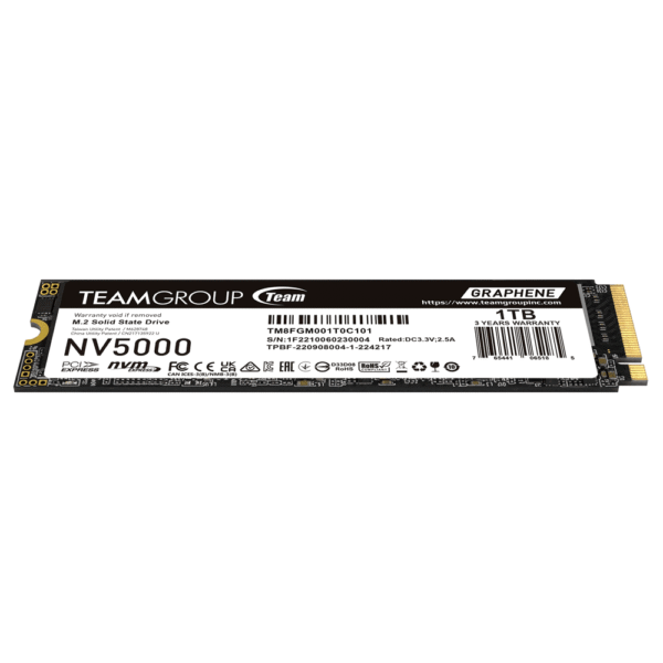1tb_02 TeamGroup NV5000 1TB PCIe Gen4 x4 NVMe M.2 SSD - 5000MB/s - Graphene Cooling - TM8FGM001T0C101