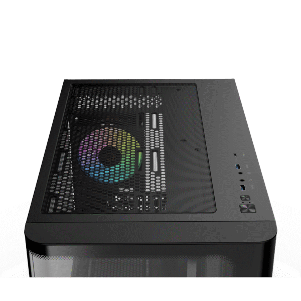 OCYPUS Iota C70 Curve ARGB Digital Mid-Tower ATX Case with Panoramic Curved Glass - IOTA-C70-BKD400CD-GL