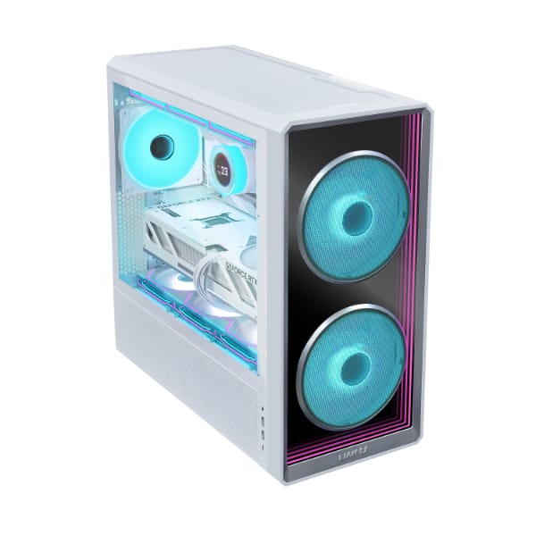 Lian Li LANCOOL 217 INF High Airflow Mid-Tower Chassis - Infinity Mirror - Back-Connect Ready - S-Class Cooling - Black - White