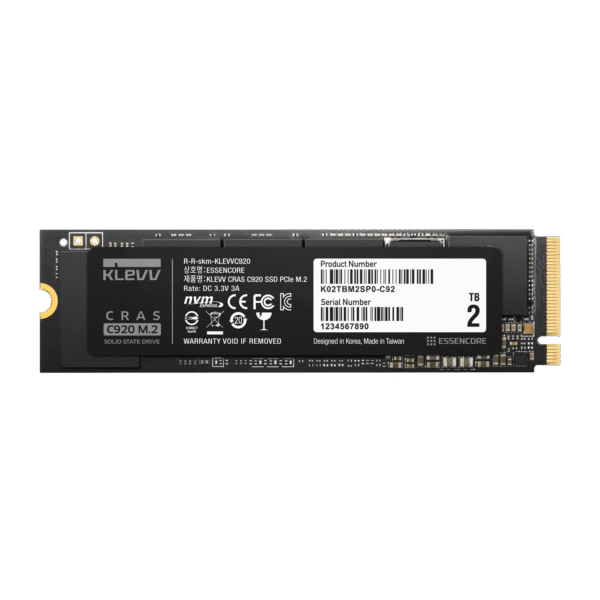 2TB_1 KLEVV CRAS C920 2TB M.2 NVMe PCIe Gen4x4 SSD - K02TBM2SP0-C92