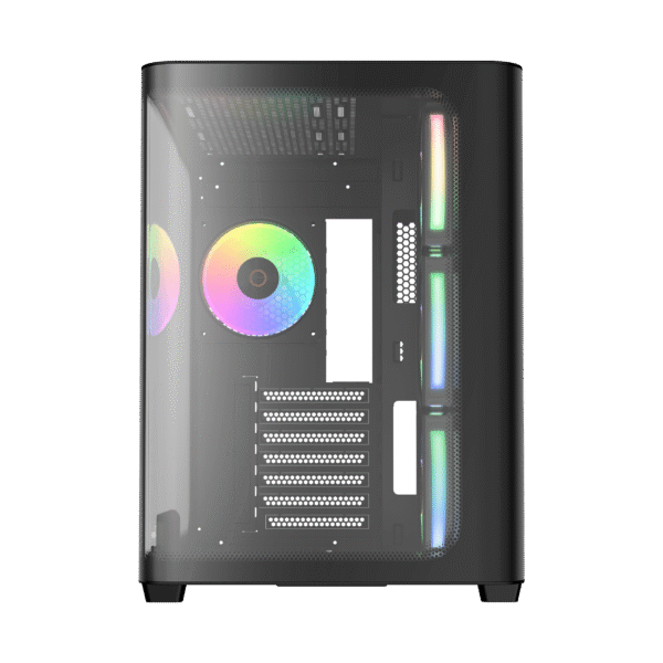 OCYPUS Iota C70 Curve ARGB Digital Mid-Tower ATX Case with Panoramic Curved Glass - IOTA-C70-BKD400CD-GL