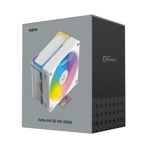 Ocypus Delta A40 SE WH ARGB White Single Tower CPU Air Cooler 190W TDP - DELTA-A40-WH1AAWN00S-GL