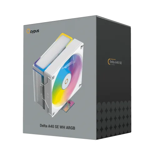 Ocypus Delta A40 SE WH ARGB White Single Tower CPU Air Cooler 190W TDP - DELTA-A40-WH1AAWN00S-GL