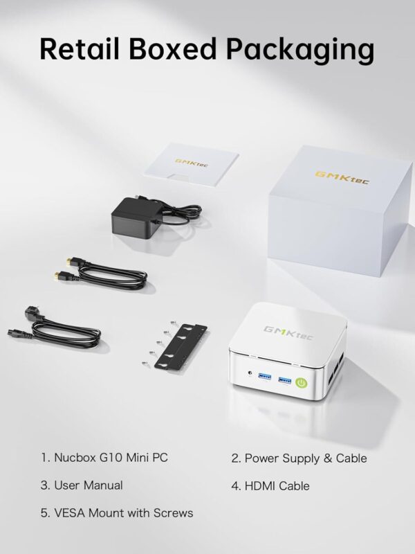 GMKtec Nucbox G10 Mini PC AMD Ryzen 5 3500U 16GB RAM 512GB SSD Windows 11 Pro Silver - GMK-G10-3500U/16/512/SLV