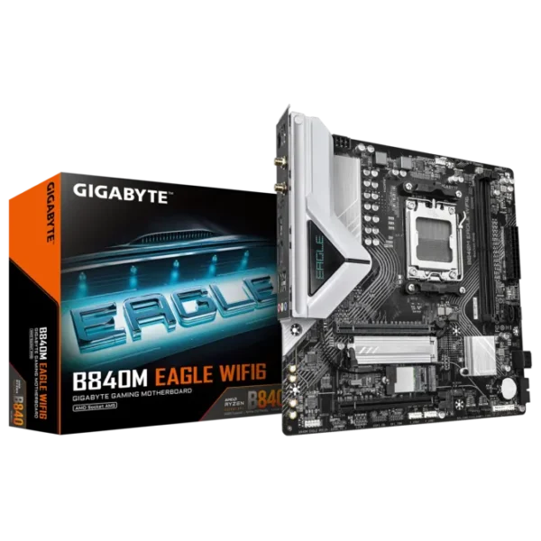 GIGABYTE B840M EAGLE WIFI6 AMD AM5 Micro-ATX Motherboard - GA-B840M-EAGLE-WIFI6