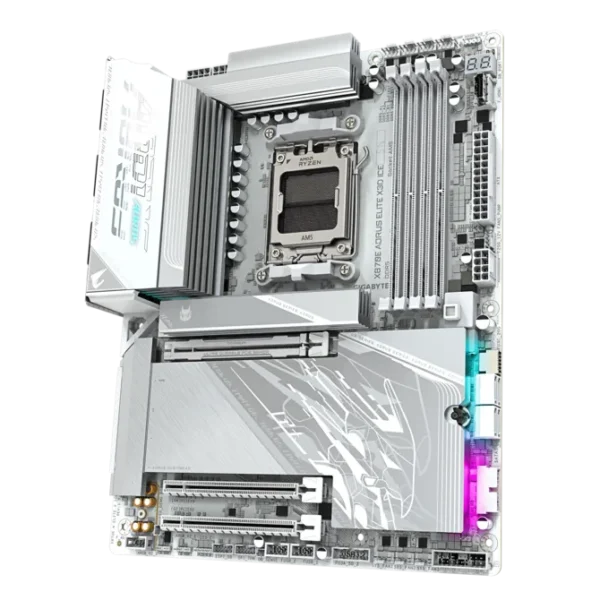 GIGABYTE X870E AORUS ELITE WIFI7 ICE AMD AM5 ATX Motherboard - GA-X870E-A-ELITE-X-ICE