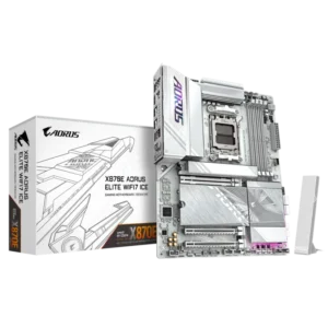 670 (6) Gigabyte X870E AORUS ELITE WIFI7 ICE AMD AM5 ATX Motherboard - GA-X870E-A-ELITE-X-ICE