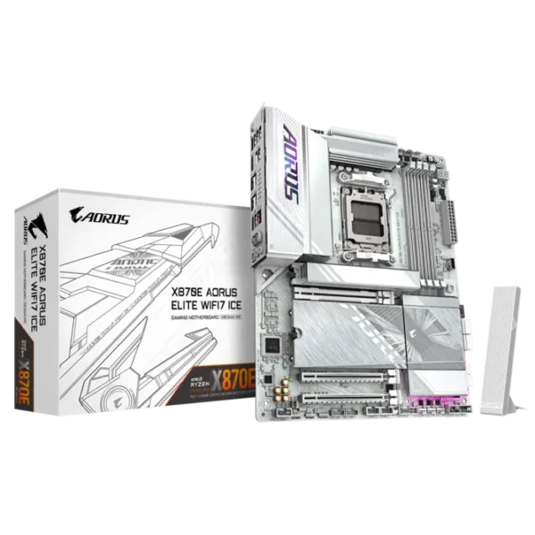 670 (6) Gigabyte X870E AORUS ELITE WIFI7 ICE AMD AM5 ATX Motherboard - GA-X870E-A-ELITE-X-ICE