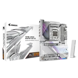 670 (7) Gigabyte X870E AORUS MASTER X3D ICE AMD Ryzen AM5 ATX Motherboard - GA-X870E-A-MASTER-X-ICE