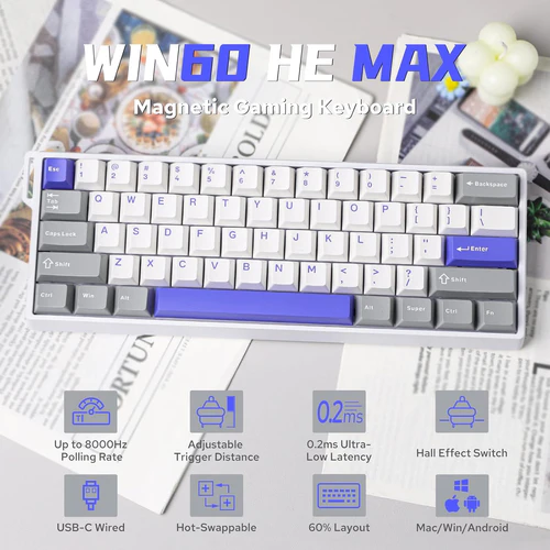 71GZnlkE0SL._AC_SL1500_500x Aula WIN 60 Magnetic Switch Gaming Keyboard 60% Layout Wired 8000Hz RGB White Blue Gray - Aula WIN 60 White Blue Gray