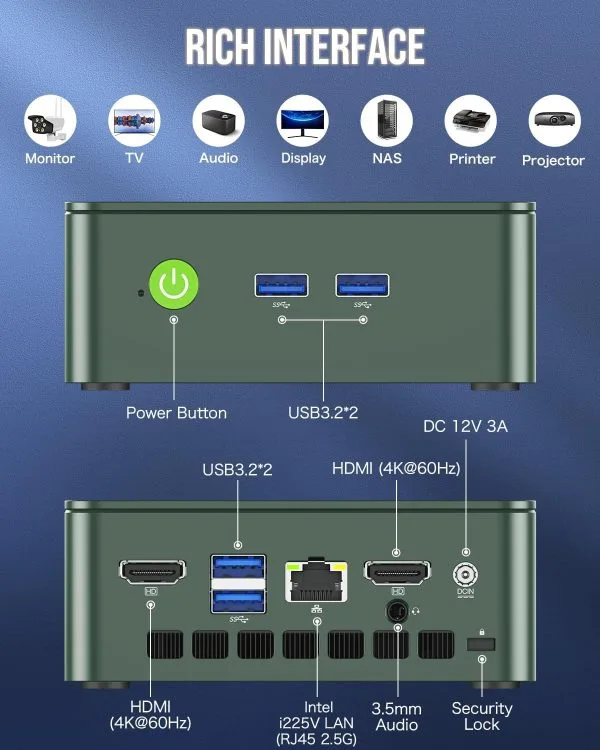 GMKtec Nucbox G3 Plus Mini PC Intel N150 8GB RAM 512GB SSD Windows 11 Pro - GMK-G3-N150/8/512/BK