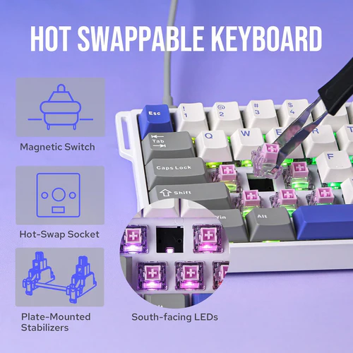 71VSit8xBbL._AC_SL1500_500x Aula WIN 60 Magnetic Switch Gaming Keyboard 60% Layout Wired 8000Hz RGB White Blue Gray - Aula WIN 60 White Blue Gray