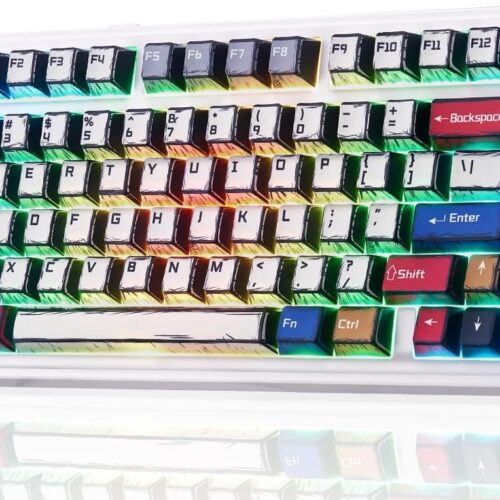 Aula F75 Comic Keycap Edition 75% Gasket Mechanical Keyboard Tri-Mode Reaper Switch RGB - Aula F75 Comic Keycap