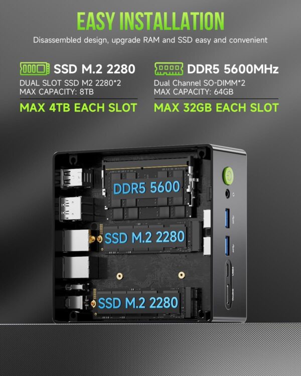GMKtec Nucbox K11 Gaming Mini PC AMD Ryzen 9 8945HS 32GB DDR5 1TB SSD Windows 11 Pro - GMK-K11/8945HS/32/1TB/US