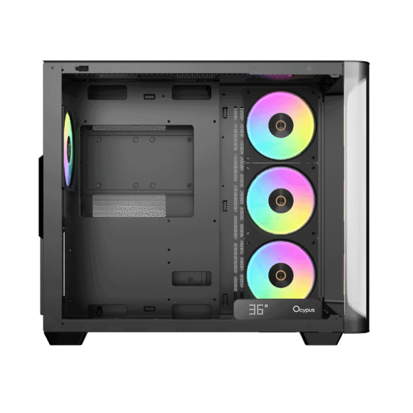 OCYPUS Iota C70 Curve ARGB Digital Mid-Tower ATX Case with Panoramic Curved Glass - IOTA-C70-BKD400CD-GL