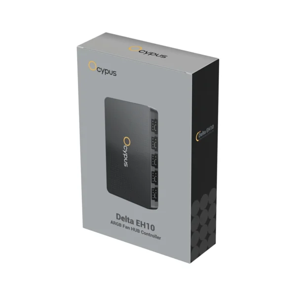 OCYPUS Delta EH10 BK 10 Port PWM Fan and ARGB Lighting Hub - Magnetic Mounting - DELTA-EH10-BKN00XXX-GL