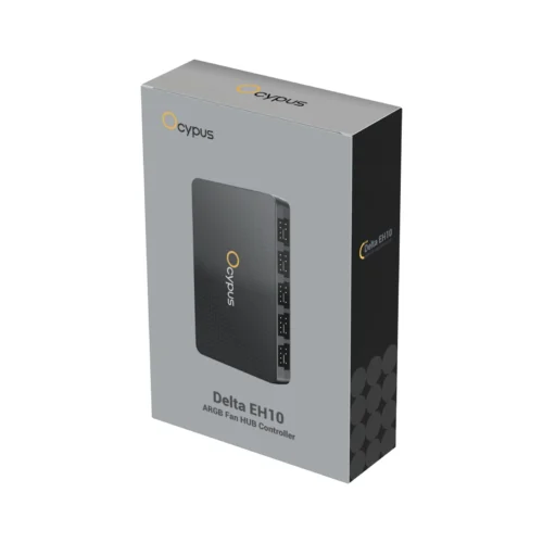 OCYPUS Delta EH10 BK Pro 10 Port PWM Fan and ARGB Lighting Hub - Magnetic Mounting - DELTA-EH10-BKN00PXX-GL