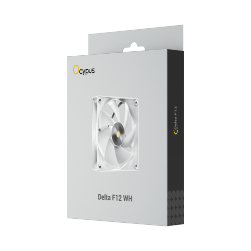 OCYPUS Delta F12 WH 120mm PWM High-Performance Case Fan - Hydraulic Bearing - DELTA-F12-WH1NM00X-GL