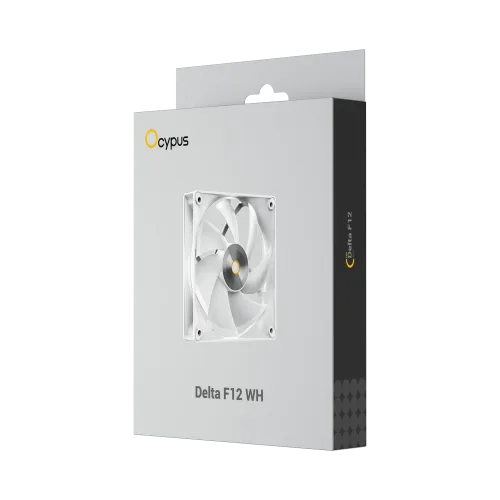 OCYPUS Delta F12 WH 120mm PWM High-Performance Case Fan - Hydraulic Bearing - DELTA-F12-WH1NM00X-GL