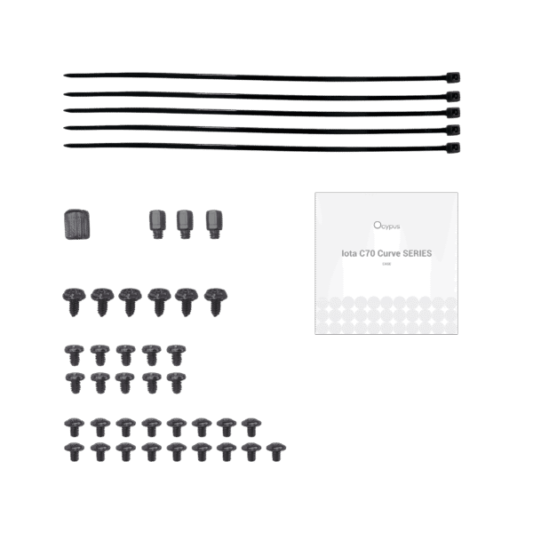 OCYPUS Iota C70 Curve ARGB Digital Mid-Tower ATX Case with Panoramic Curved Glass - IOTA-C70-BKD400CD-GL