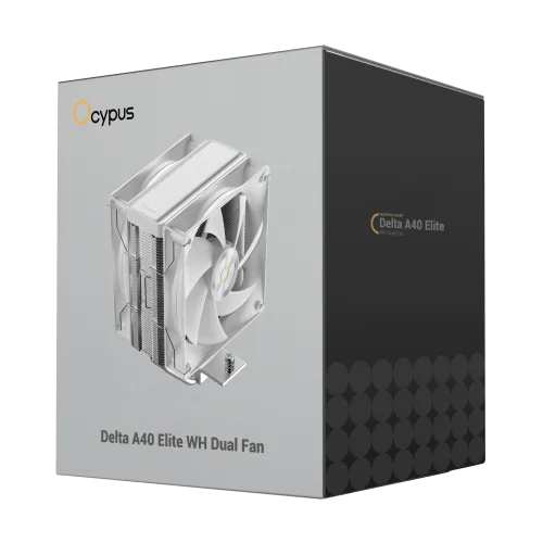 OCYPUS Delta A40 Elite WH Dual Fan CPU Air Cooler - 220W TDP - White ARGB - DELTA-A40-WH2NNWN00X-GL