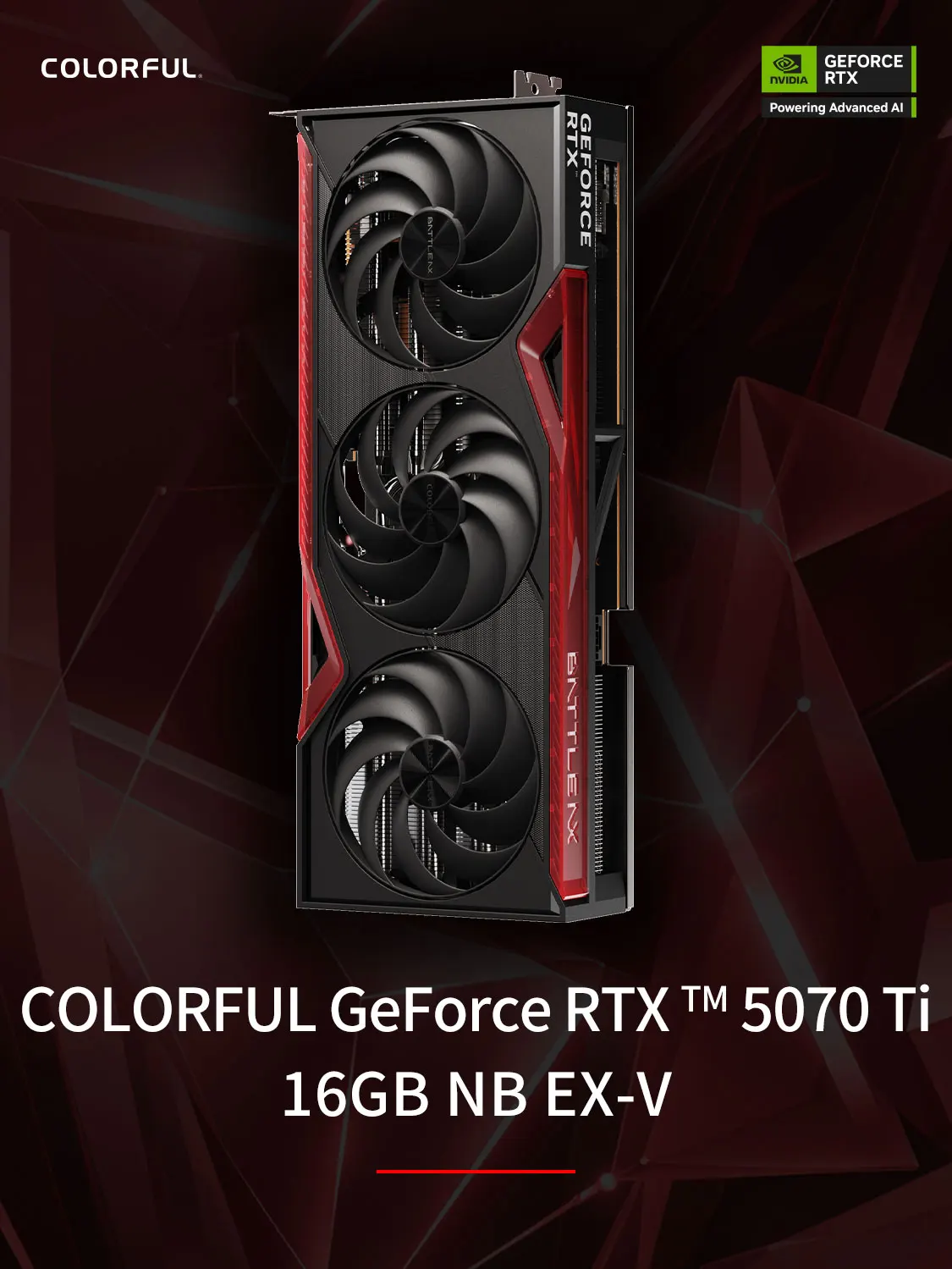 Colorful GeForce RTX 5070 Ti Battle AX 16GB GDDR7 - Axe Cooling - DLSS 4 - COLORFUL GEFORCE RTX5070Ti BATTLE-AX 16GB-V