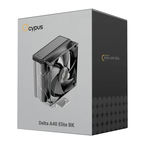 OCYPUS Delta A40 Elite BK Single Fan CPU Air Cooler - 220W TDP - 4 Heat Pipes - DELTA-A40-BK1NNWN00E-GL