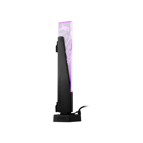 MSI MPG ARGB Graphics Card Stand 8mm Tempered Glass Magnetic Base Tool Free Black - MPG ARGB GRAPHICS CARD STAND - BLACK