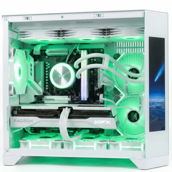 Crux | Spectra White Edition Gaming PC - Ryzen 7 7800X3D, Radeon RX 9060 XT 16GB, 32GB DDR5 7200MHz - Custom Desktop for 1440p Gaming, Streaming & Content Creation