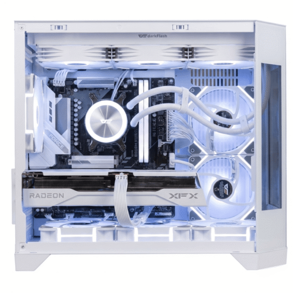 Crux | Spectra White Edition Gaming PC - Ryzen 7 7800X3D, Radeon RX 9060 XT 16GB, 32GB DDR5 7200MHz - Custom Desktop for 1440p Gaming, Streaming & Content Creation