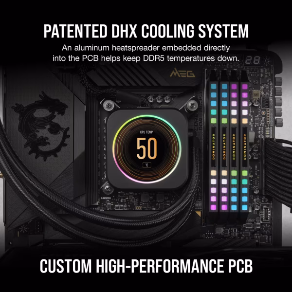 CORSAIR DOMINATOR PLATINUM RGB 32GB (2X16GB) DDR5 6000MHz C36 Intel XMP - CS-CMT32GX5M2E6000C36