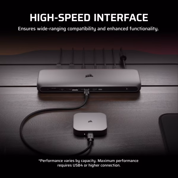 CORSAIR EX400U 1TB USB4 External SSD - MagSafe Compatible - Gunmetal - CS-CSSD-EX400U1TB