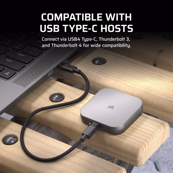 CORSAIR EX400U 1TB USB4 External SSD - MagSafe Compatible - Gunmetal - CS-CSSD-EX400U1TB
