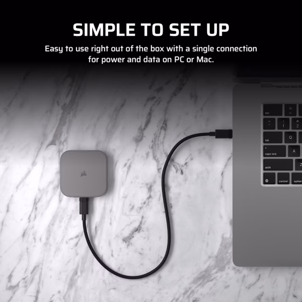 CORSAIR EX400U 1TB USB4 External SSD - MagSafe Compatible - Gunmetal - CS-CSSD-EX400U1TB