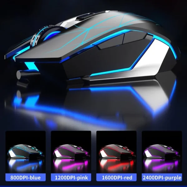 Aula T201 Wired Gaming Keyboard and Mouse Combo Rainbow Backlight 4800 DPI Palm Rest - Aula T201