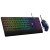 Aula T201 Wired Gaming Keyboard and Mouse Combo Rainbow Backlight 4800 DPI Palm Rest - Aula T201