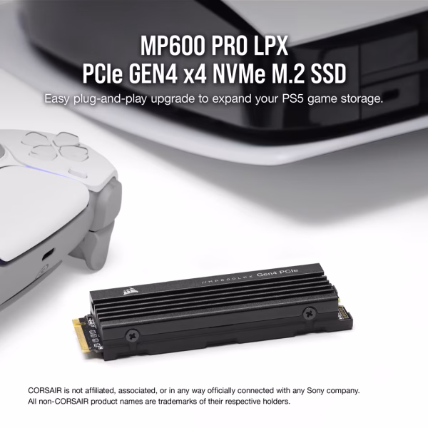 MP600_PRO_LPX_02 CORSAIR MP600 PRO LPX 1TB PCIe Gen4 x4 NVMe M.2 SSD PS5 Compatible - CS-CSSD-F1000GBMP600PLP