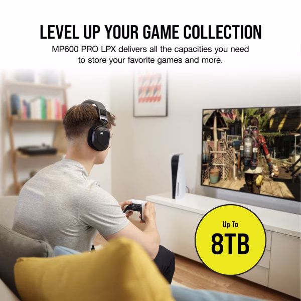 CORSAIR MP600 PRO LPX 2TB PCIe Gen4 x4 NVMe M.2 SSD with Heatsink PS5 Compatible - CS-CSSD-F2000GBMP600PLP