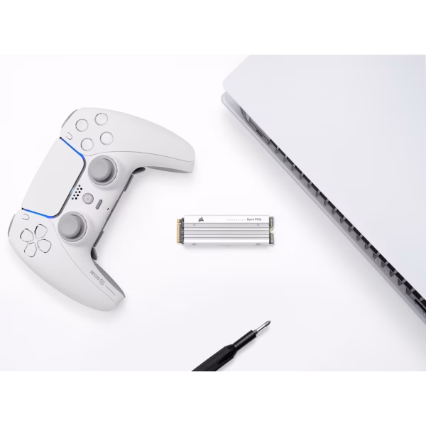 CORSAIR MP600 PRO LPX 2TB PCIe Gen4 x4 NVMe M.2 SSD White PS5 Compatible - CS-CSSD-F2000GBMP600PLPW