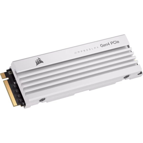 CORSAIR MP600 PRO LPX 1TB PCIe Gen4 x4 NVMe M.2 SSD White PS5 Compatible - CS-CSSD-F1000GBMP600PLPW
