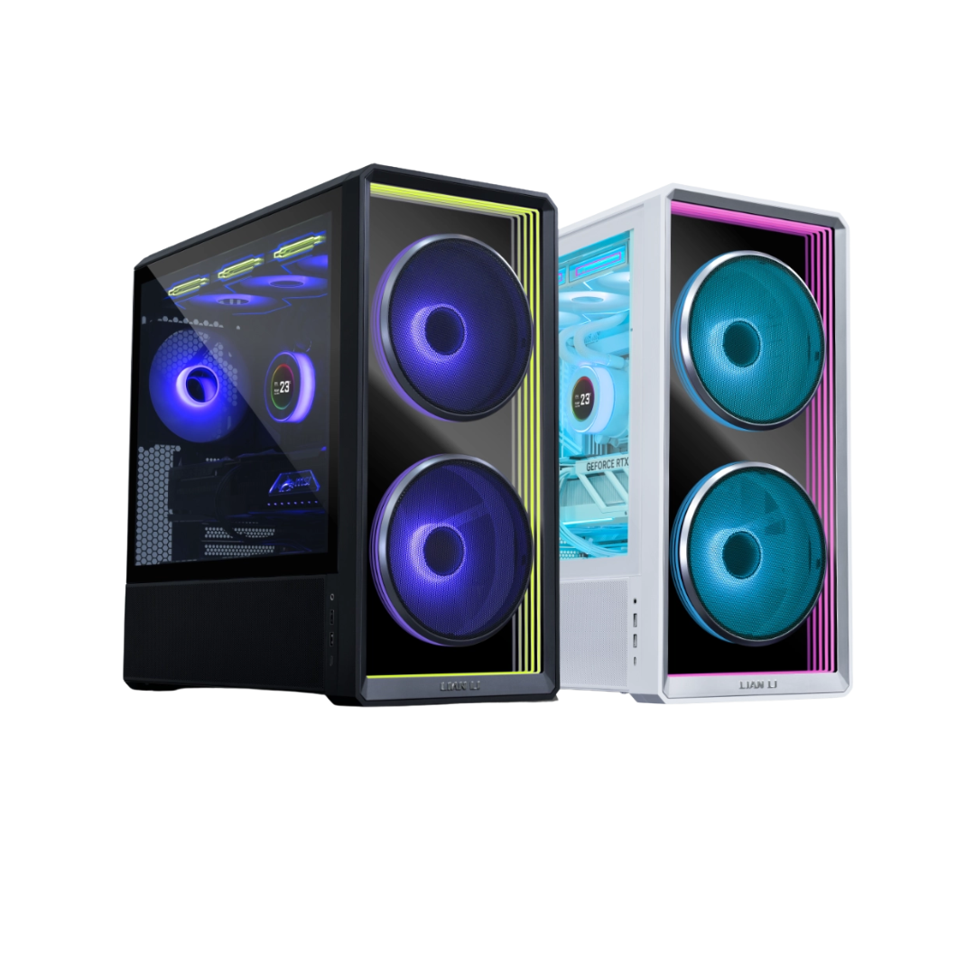 Lian Li LANCOOL 217 INF High Airflow Mid-Tower Chassis – Infinity Mirror – Back-Connect Ready – S-Class Cooling – Black – White