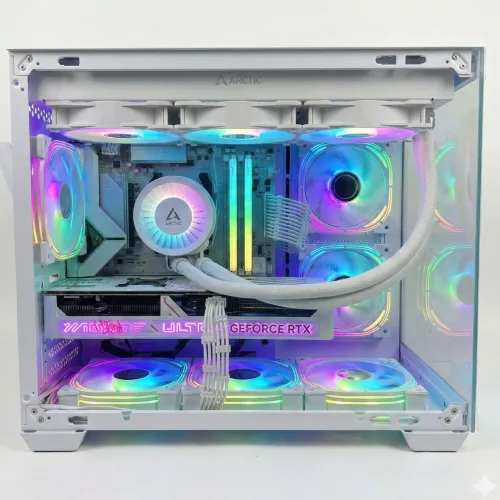Royce | White Gaming PC | AMD Ryzen 7 9700X | GeForce RTX 5070 12GB | 32GB DDR5 6400MHz | High-Performance Streaming & Content Creation Desktop